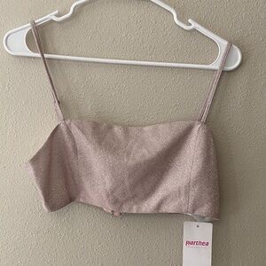 NWT Pastel Pink Sparkly Strappy Crop Top Large
